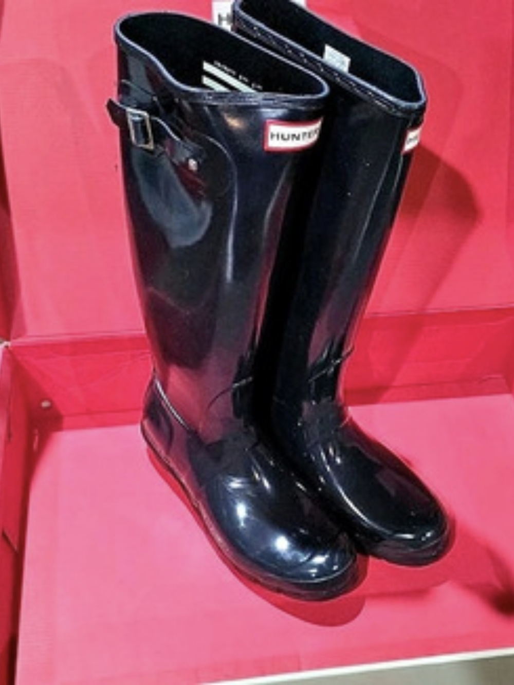 Hunter Original Tall Gloss Rain Boots Blue US 9